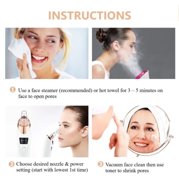 Electric Pore Vacuum: Blackhead Remover, Sebum & Acne Cleaner, and Facial Deep Cleansing Device For Smoother Skin - Image 5