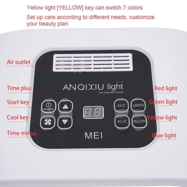 7 Color Tri-Panel LED Face Light Therapy Anti-Aging Anti-Acne Sunspot Fading - Image 8