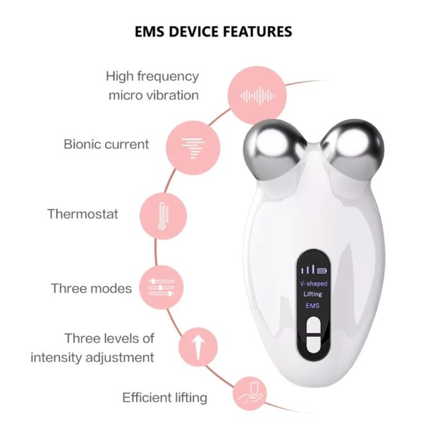 Microcurrent Facial EMS Massager Roller Skin Rejuvenation and Anti-Wrinkle Device - Image 7